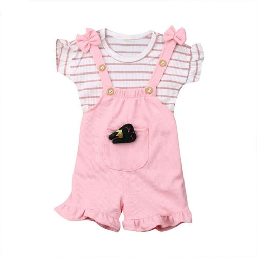 0 4T Little Girls 2Pcs Summer Outfits Toddler Kids