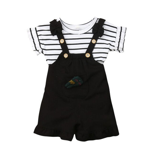 0 4T Little Girls 2Pcs Summer Outfits Toddler Kids
