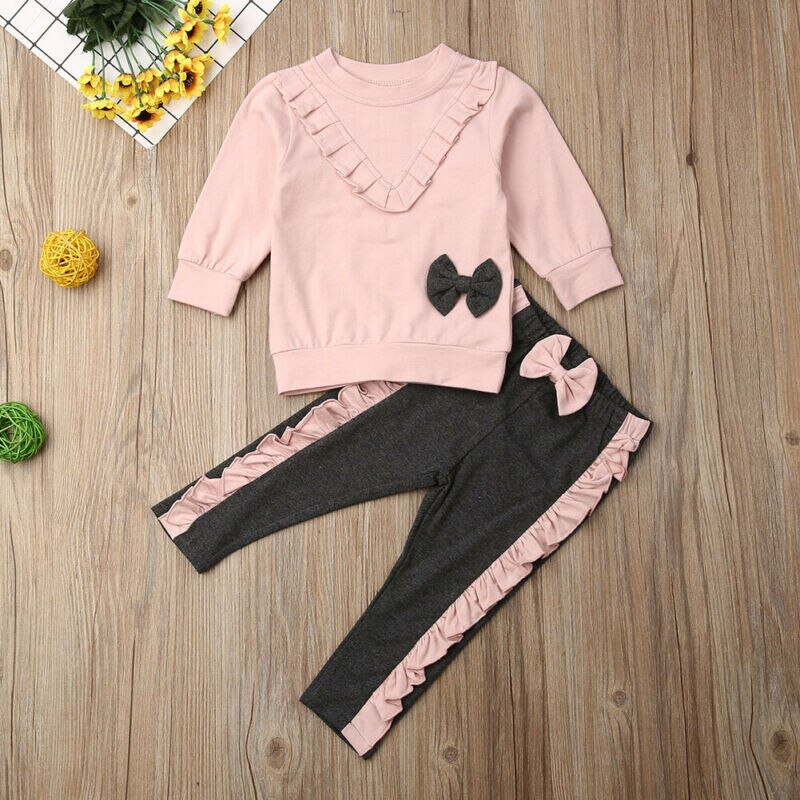 0 4T Little Girls Clothes Set Toddler Kid Baby