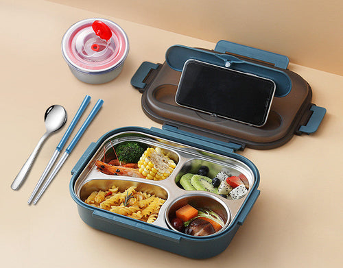 304 Stainless Steel Lunch Box, Fresh-keeping Box With Soup Cup,
