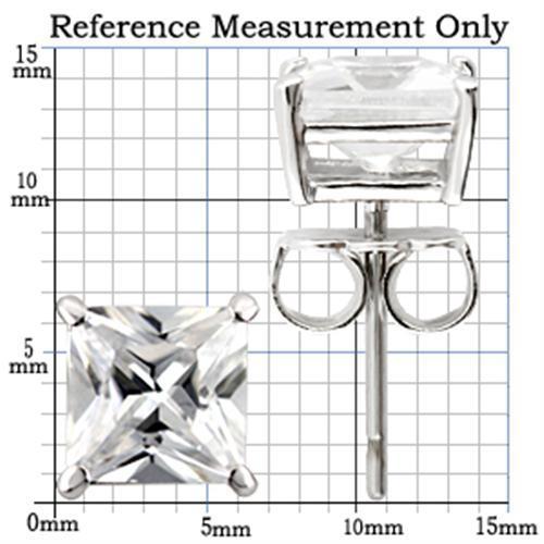 0W160 - Rhodium 925 Sterling Silver Earrings with AAA Grade CZ  in