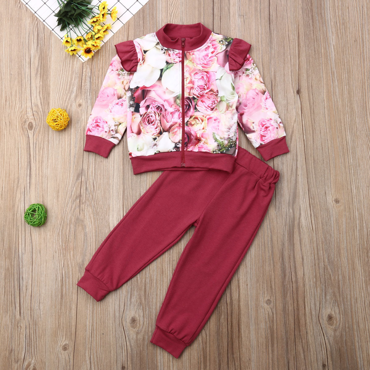 1 6Y Autumn Toddler Kid Baby Girl Flower Clothes