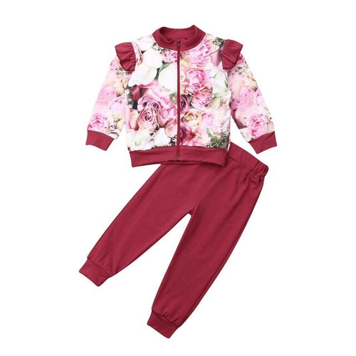 1 6Y Autumn Toddler Kid Baby Girl Flower Clothes