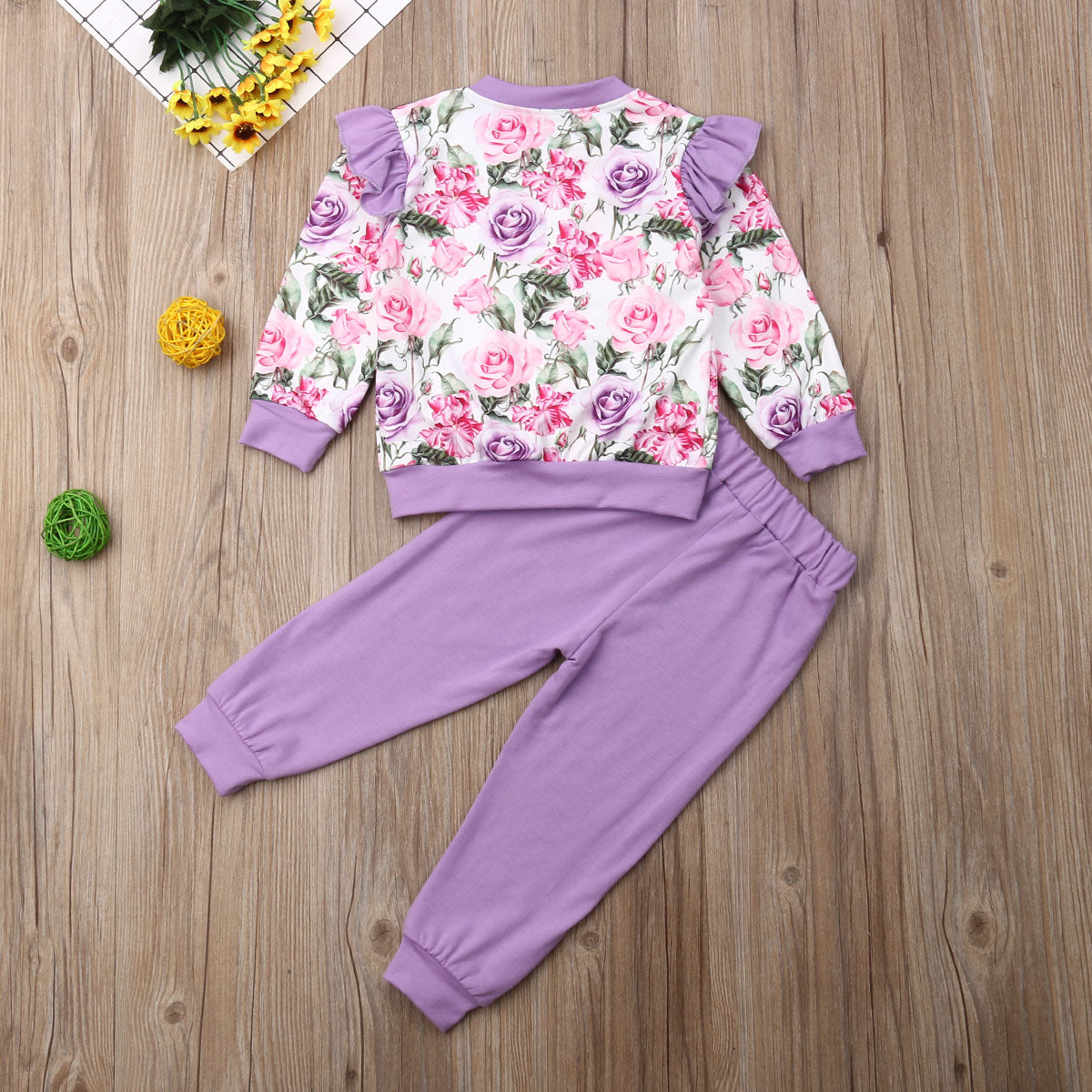 1 6Y Autumn Toddler Kid Baby Girl Flower Clothes