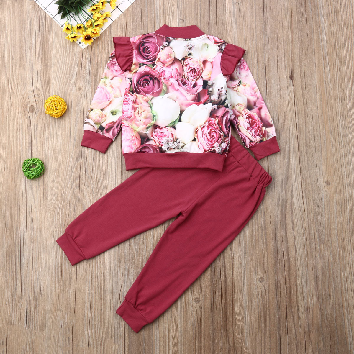 1 6Y Autumn Toddler Kid Baby Girl Flower Clothes