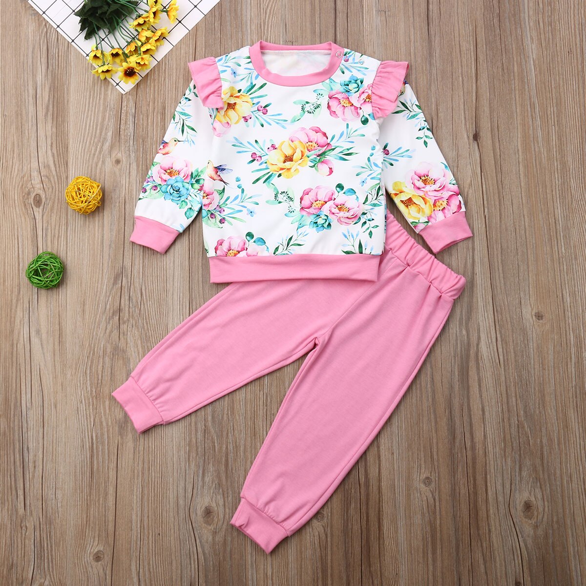 1 6Y Autumn Toddler Kid Baby Girl Flower Clothes