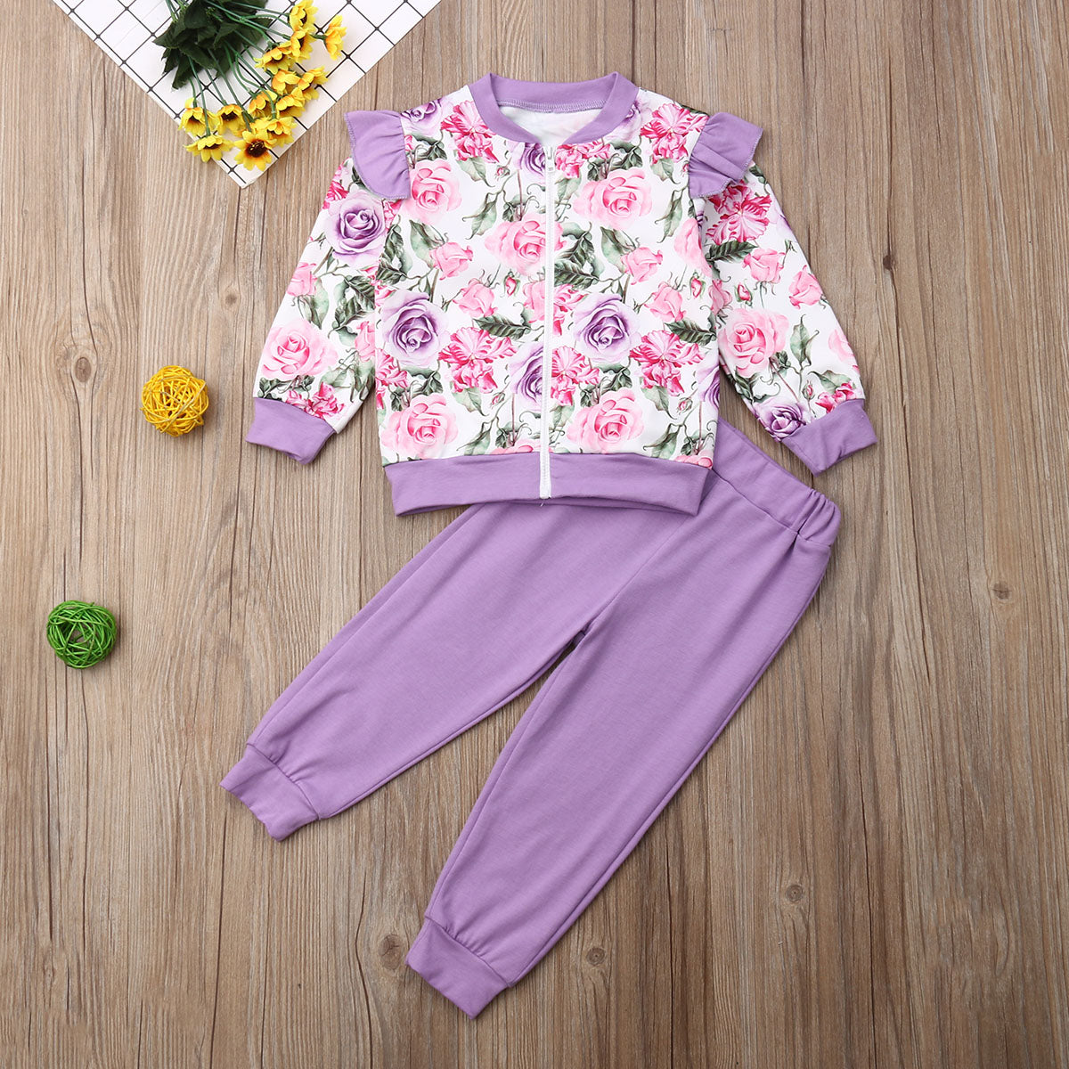 1 6Y Autumn Toddler Kid Baby Girl Flower Clothes