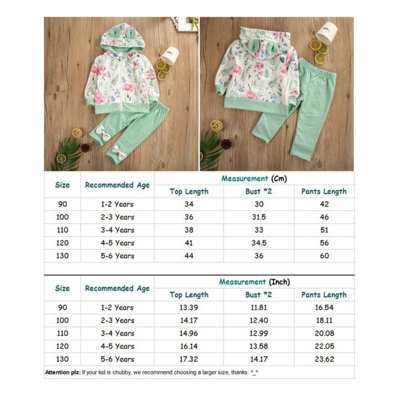 1 6Y Toddler Kids Baby Girl Clothes Sets Floral