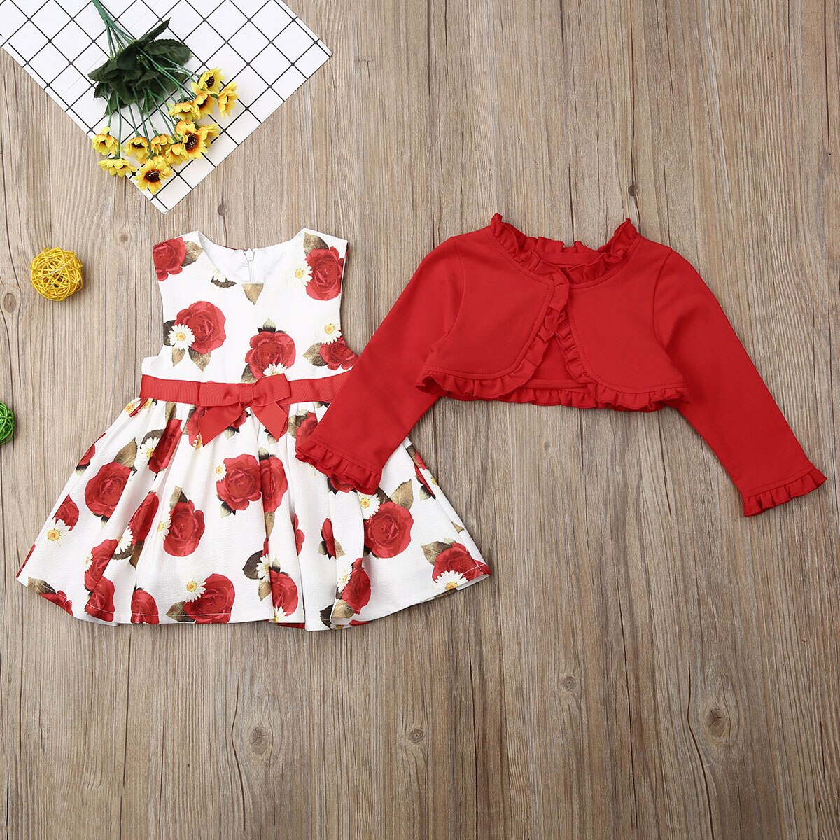 1 7Y Xmas Toddler Kids Baby Girls Clothes Sets