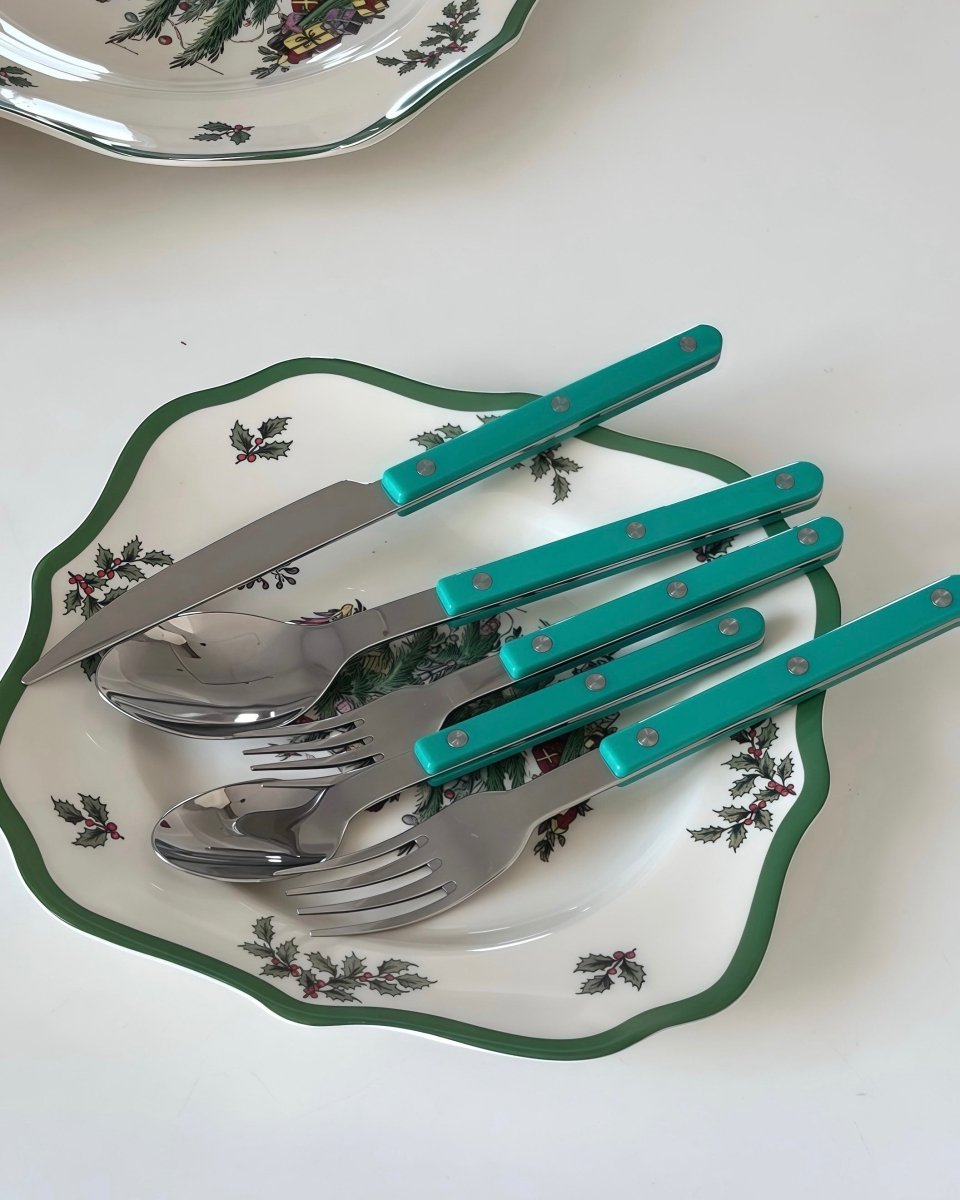 10 Pcs Modern French Rivet Cutlery Set - Bistrot Style Flatware