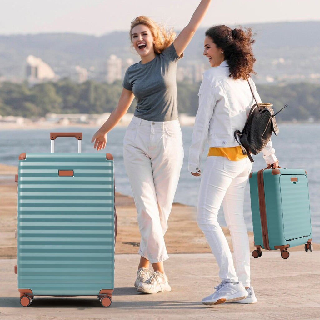 5-Piece ABS Hardshell Luggage Set with Front Opening, TSA Lock, USB