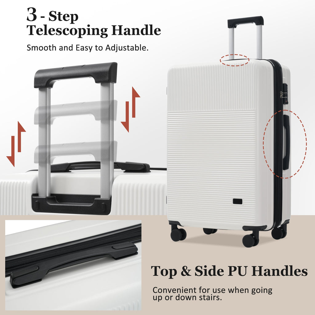 5-Piece ABS Hardshell Luggage Set with Half-Opening Cases and Double