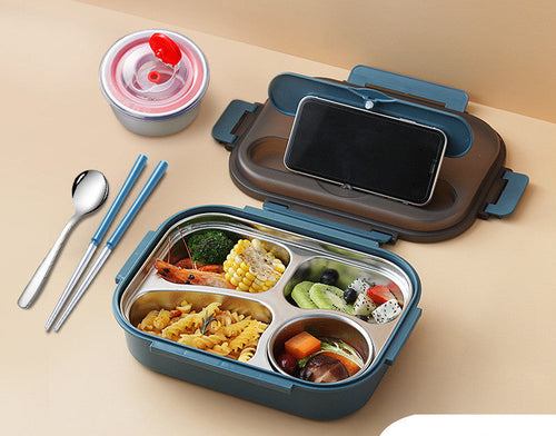 304 Stainless Steel Lunch Box, Fresh-keeping Box With Soup Cup,