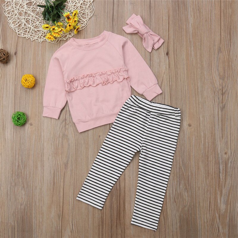 Casual Kids Baby Girl Ruffles Outfits Autumn