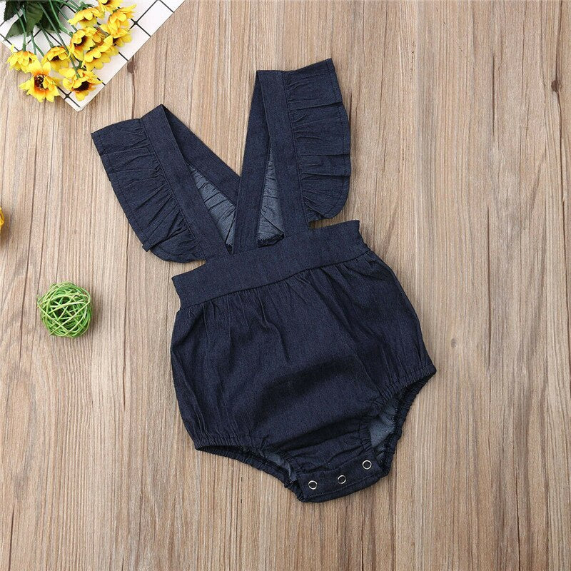 2019 Newborn Toddler Kids Baby Girl Clothes Denim
