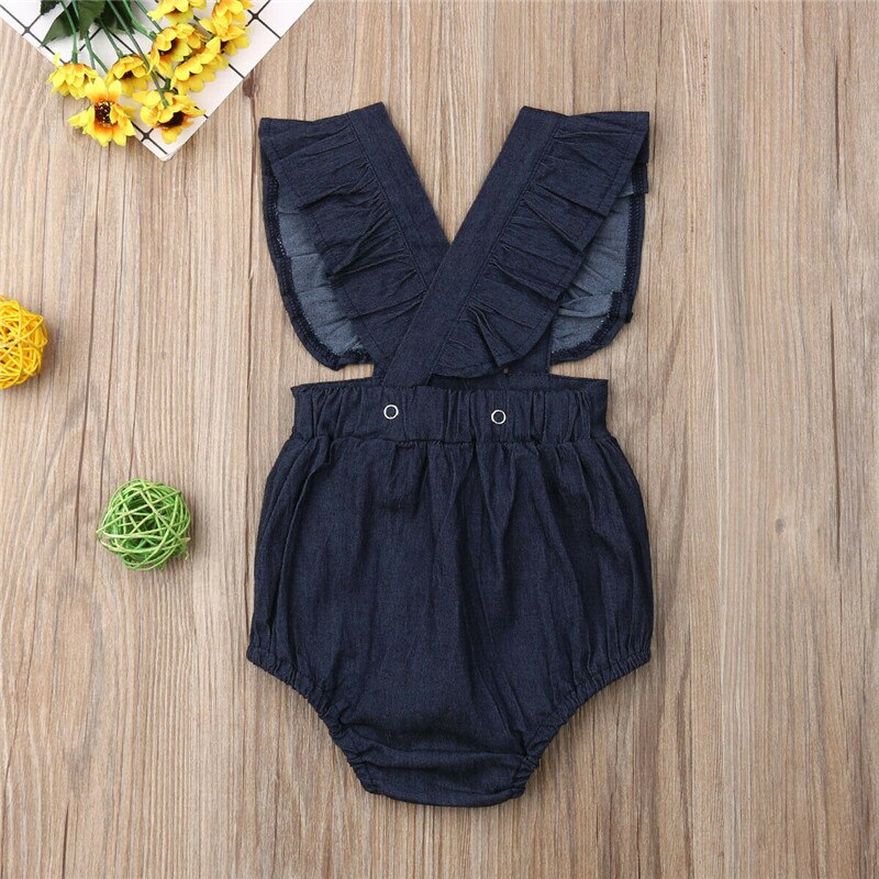 2019 Newborn Toddler Kids Baby Girl Clothes Denim