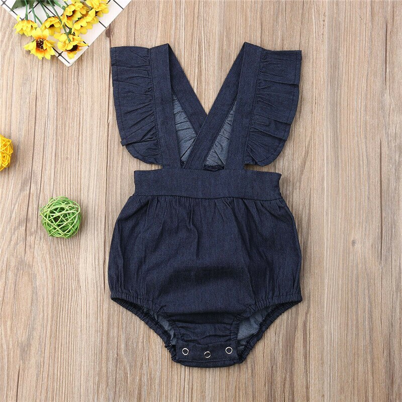 2019 Newborn Toddler Kids Baby Girl Clothes Denim