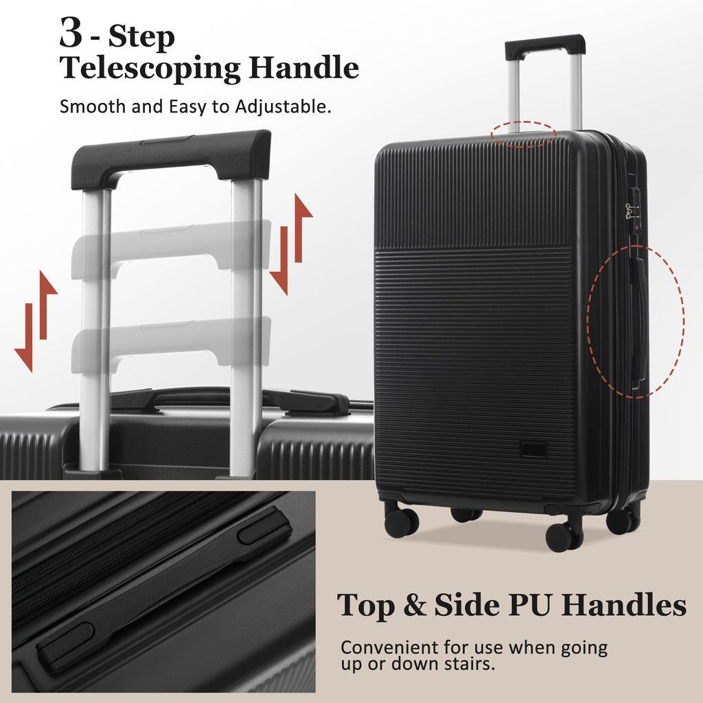 5-Piece ABS Hardshell Luggage Set with Half-Opening Cases and Double