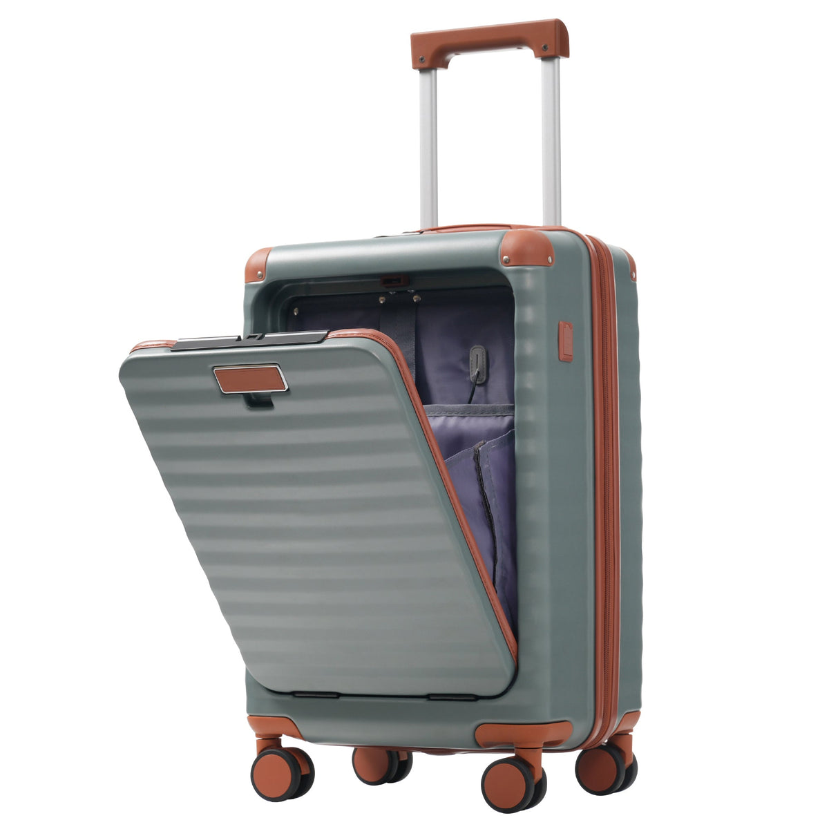 5-Piece ABS Hardshell Luggage Set with Front Opening, TSA Lock, USB