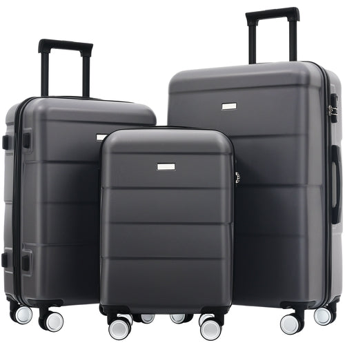 3-Piece ABS Hardshell Luggage Set with Password Lock, Spinner Wheels