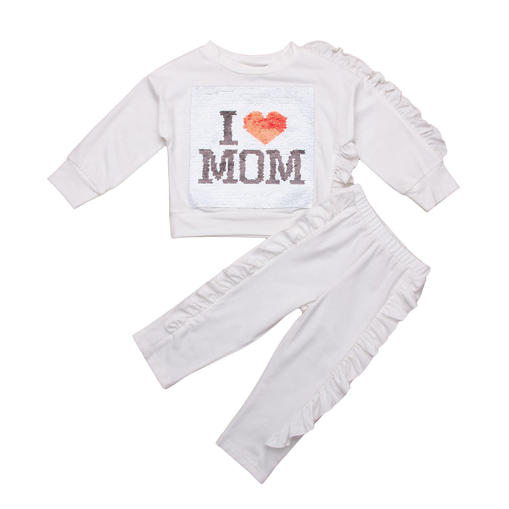 2Pcs Toddler Kid Baby Girls Sequins Clothes Sets