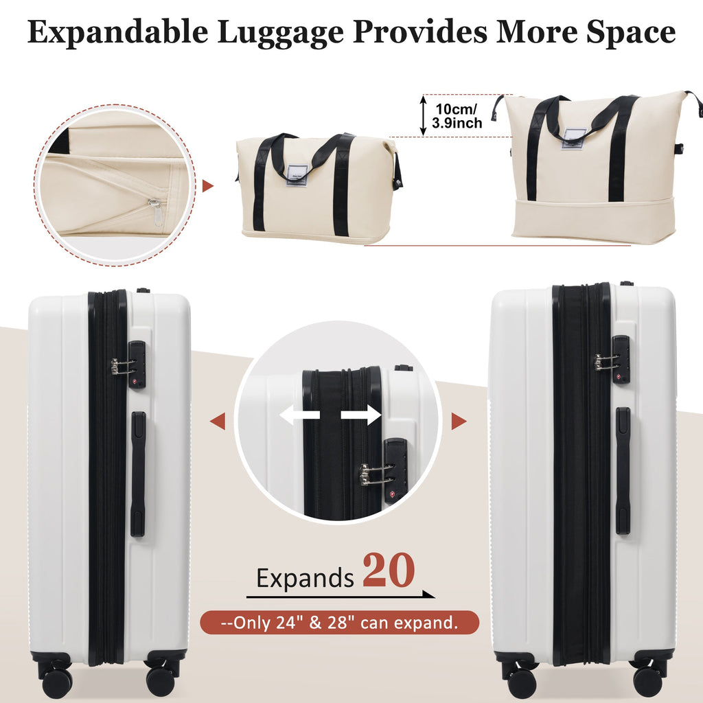 5-Piece ABS Hardshell Luggage Set with Half-Opening Cases and Double