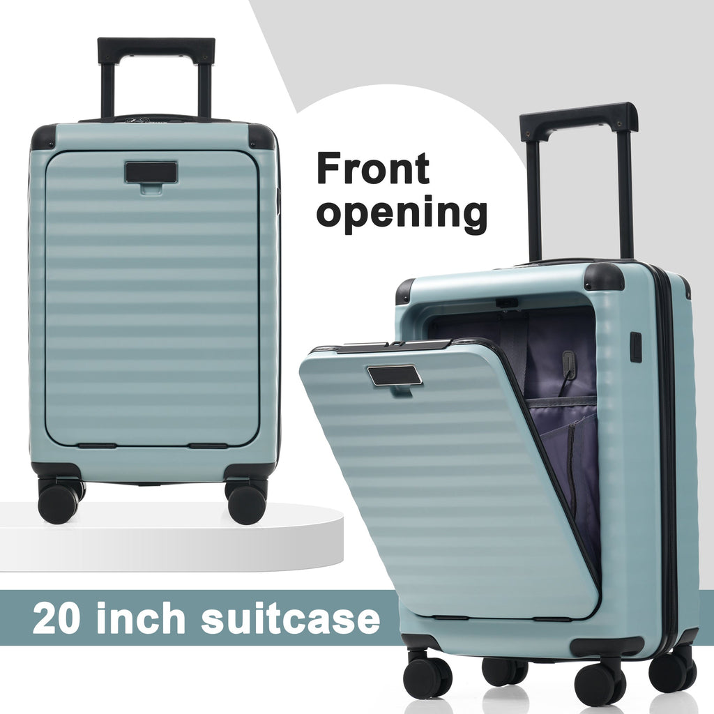 5-Piece ABS Hardshell Luggage Set with Front Opening, TSA Lock, USB