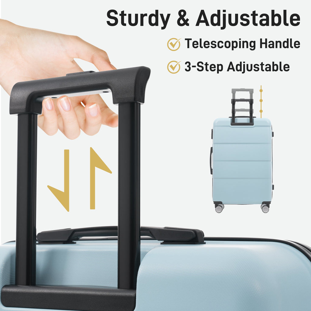 3-Piece ABS Hardshell Luggage Set with Password Lock, Spinner Wheels