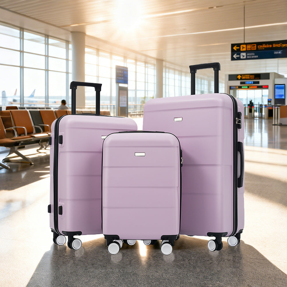 3-Piece ABS Hardshell Luggage Set with Password Lock, Spinner Wheels