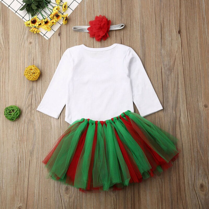 3Pcs  Newborn Kids Baby Girl Xmas Outfits Clothes