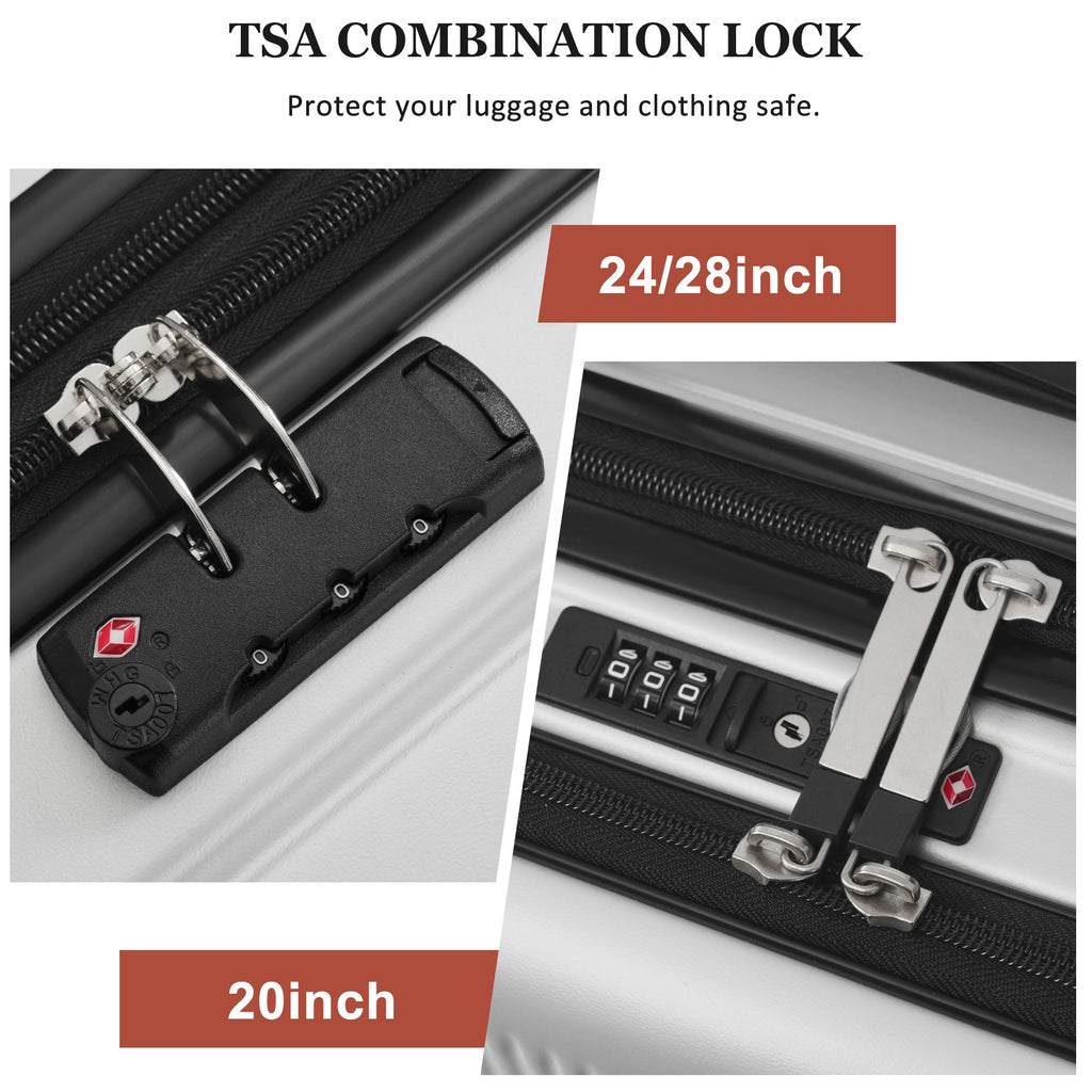 5-Piece ABS Hardshell Luggage Set with Half-Opening Cases and Double