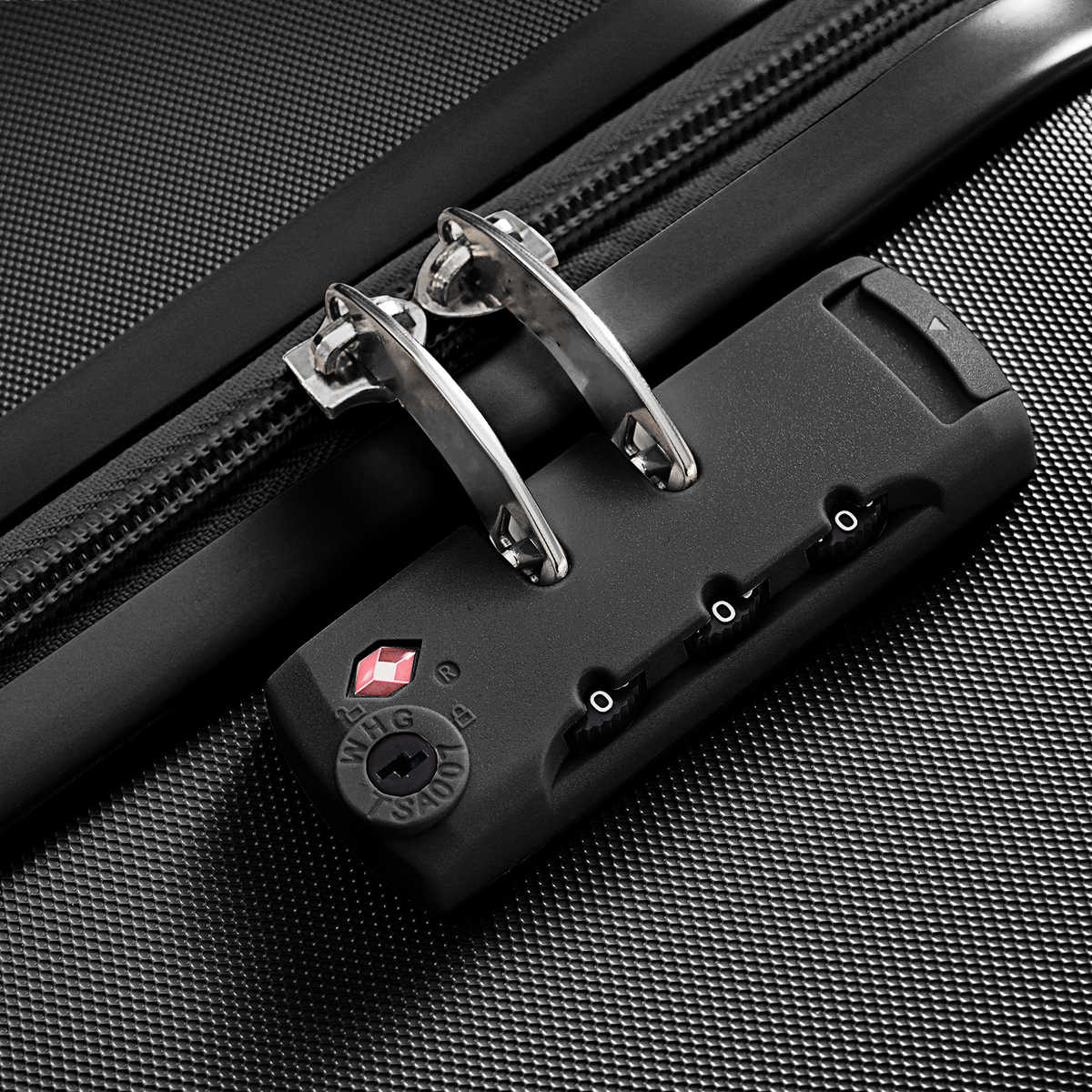 3-Piece ABS Luggage Set with Cup Holder, Side Hooks and Spinner Wheels