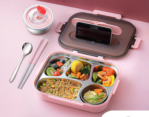 304 Stainless Steel Lunch Box, Fresh-keeping Box With Soup Cup,