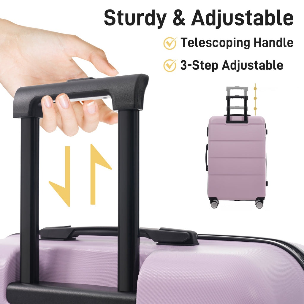 3-Piece ABS Hardshell Luggage Set with Password Lock, Spinner Wheels