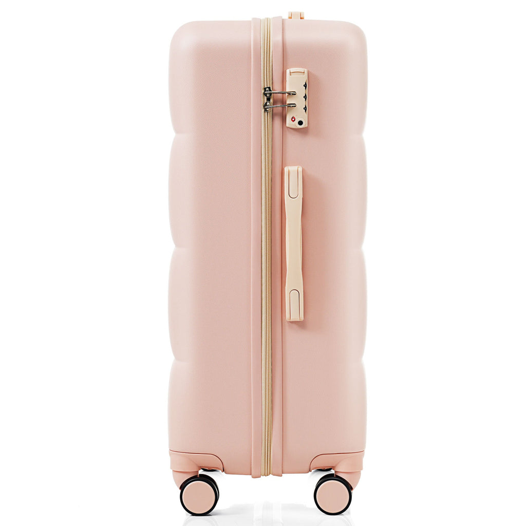 3-Piece ABS Luggage Set with Cup Holder, Side Hooks and Spinner Wheels