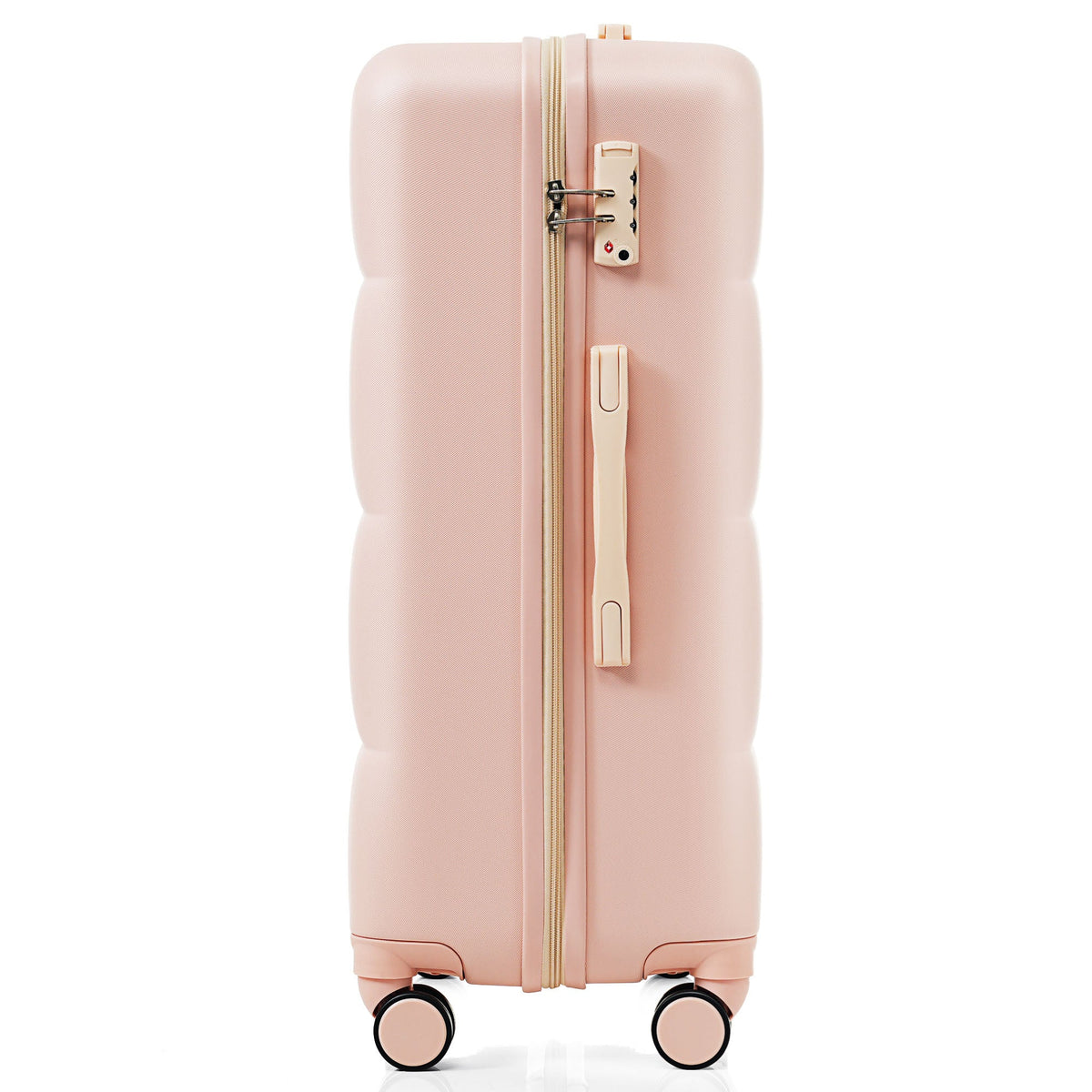 3-Piece ABS Luggage Set with Cup Holder, Side Hooks and Spinner Wheels