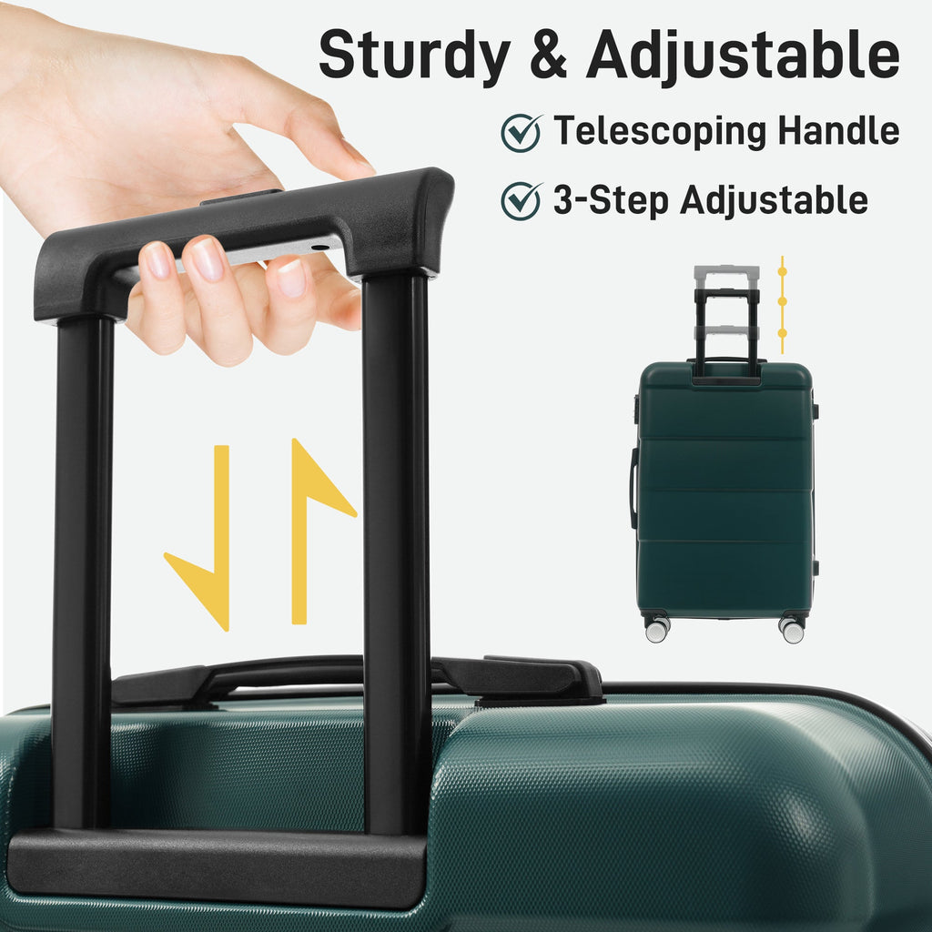 3-Piece ABS Hardshell Luggage Set with Password Lock, Spinner Wheels