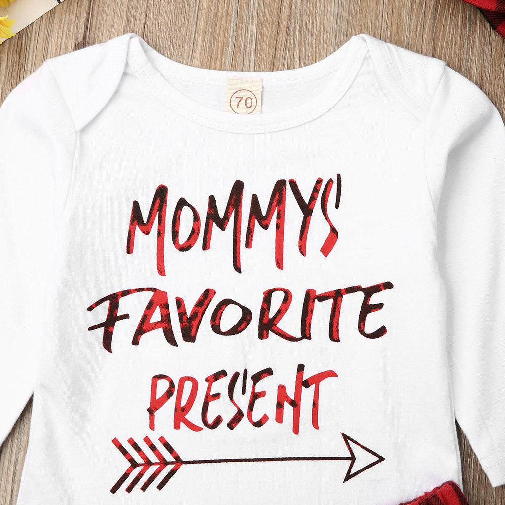 4PCS Newborn Kids Baby Girls Xmas Clothes Sets