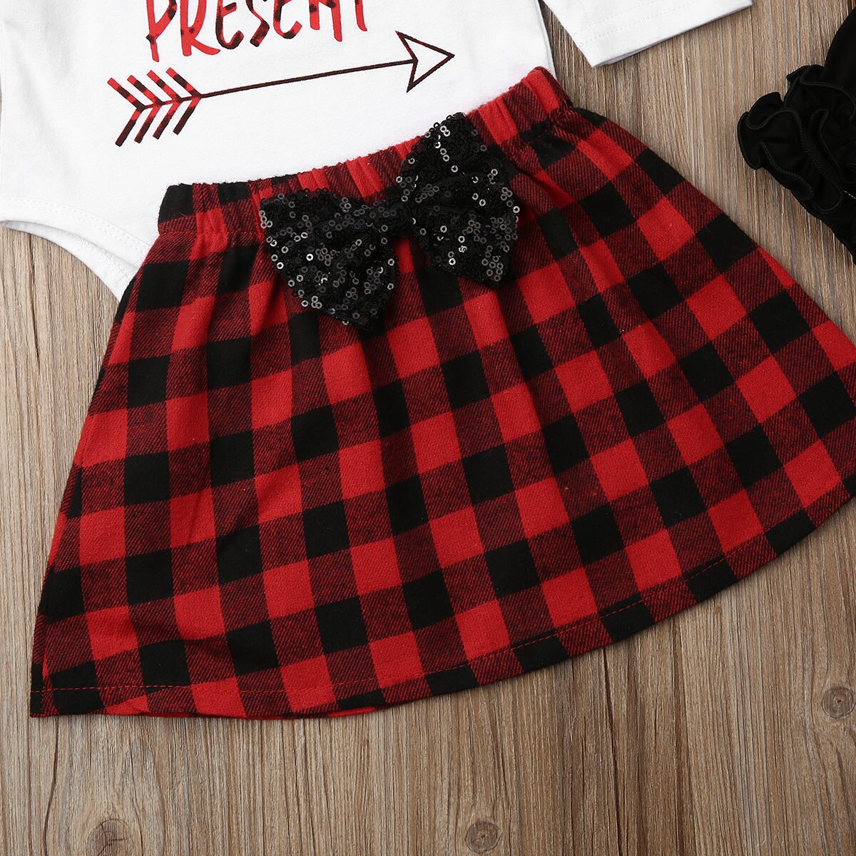 4PCS Newborn Kids Baby Girls Xmas Clothes Sets