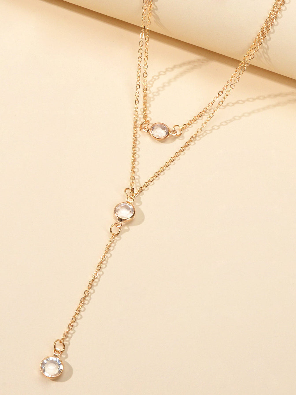 Female Gold Silver Chain Double Layered Necklace Long Chain Dangle Y