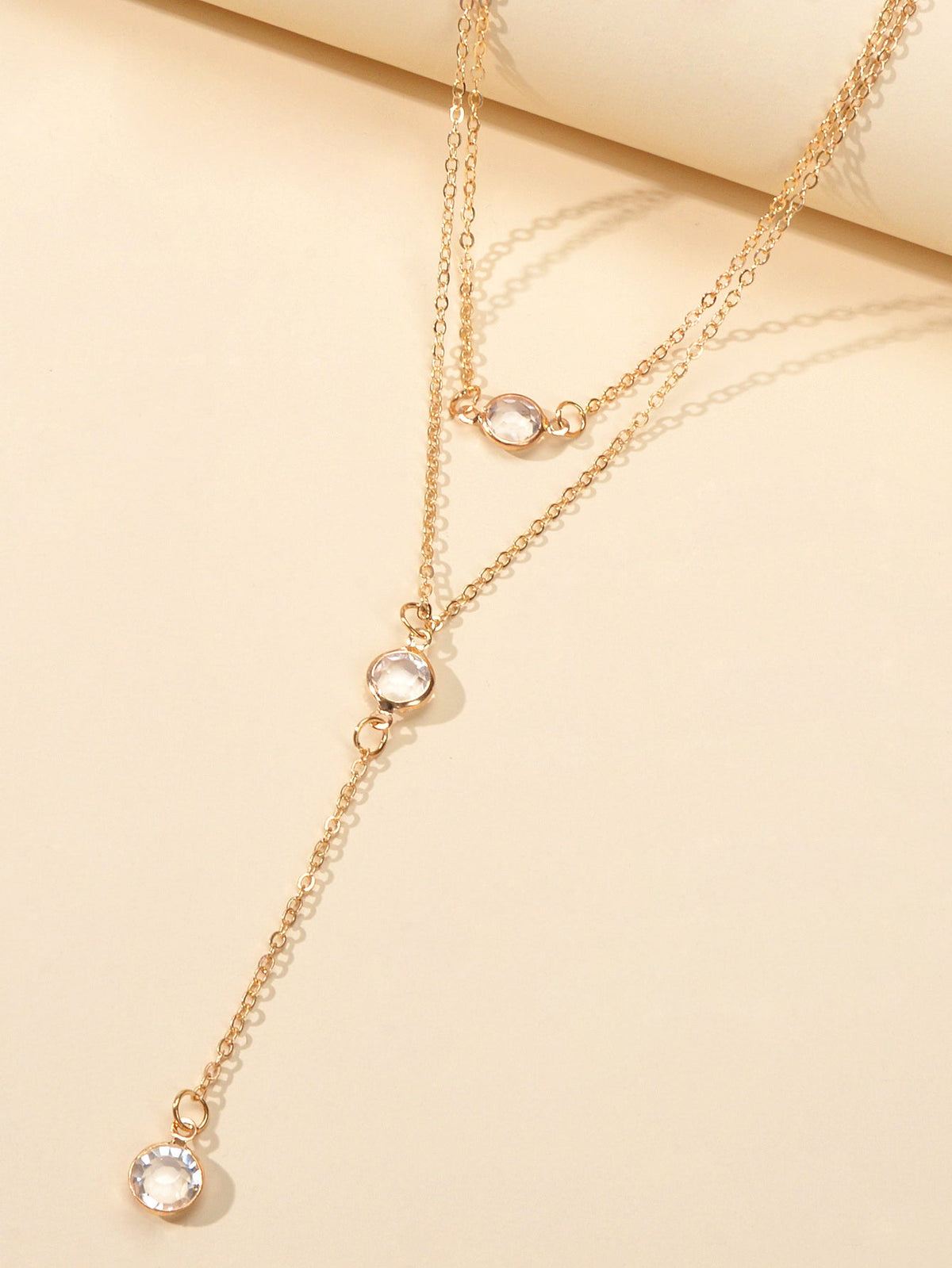 Female Gold Silver Chain Double Layered Necklace Long Chain Dangle Y