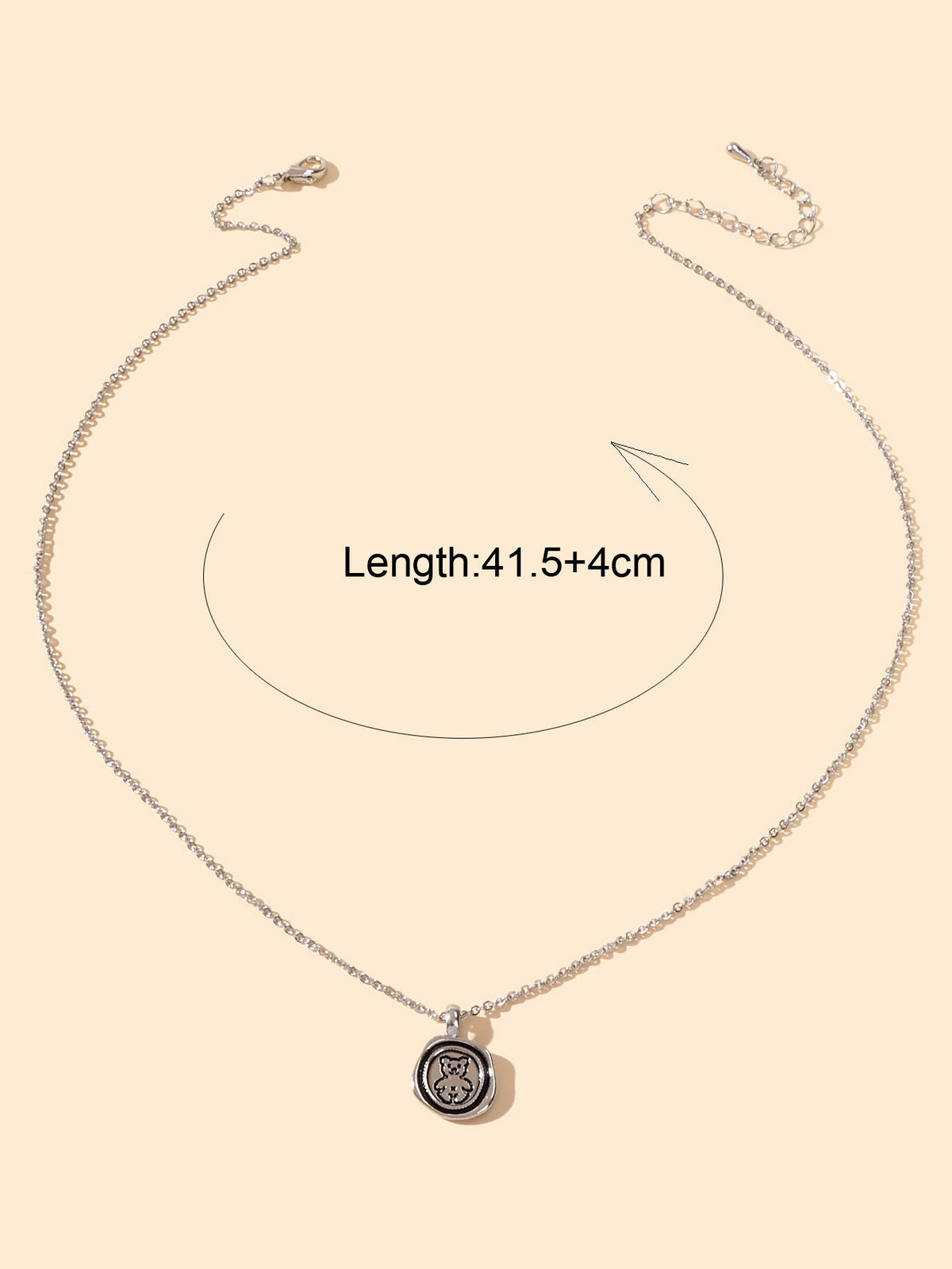 Ladies Jewellery Silver Chain Bear Round Pendant Necklace Dainty Gifts