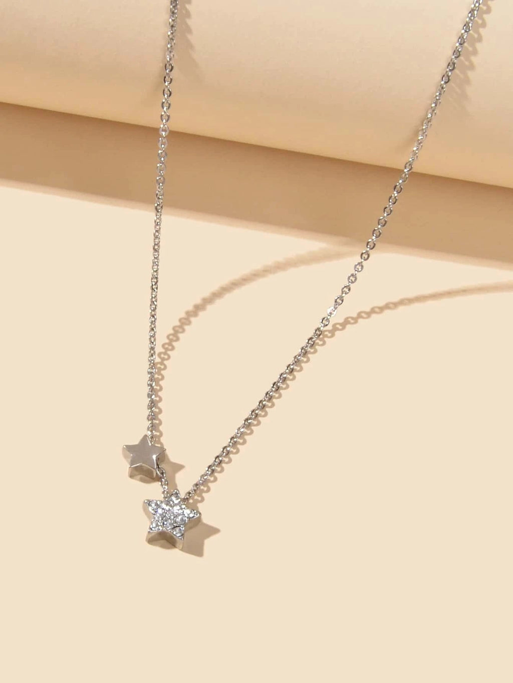 Anniversary Wedding Jewellery Silver Chain Star Pendant Necklace Nice