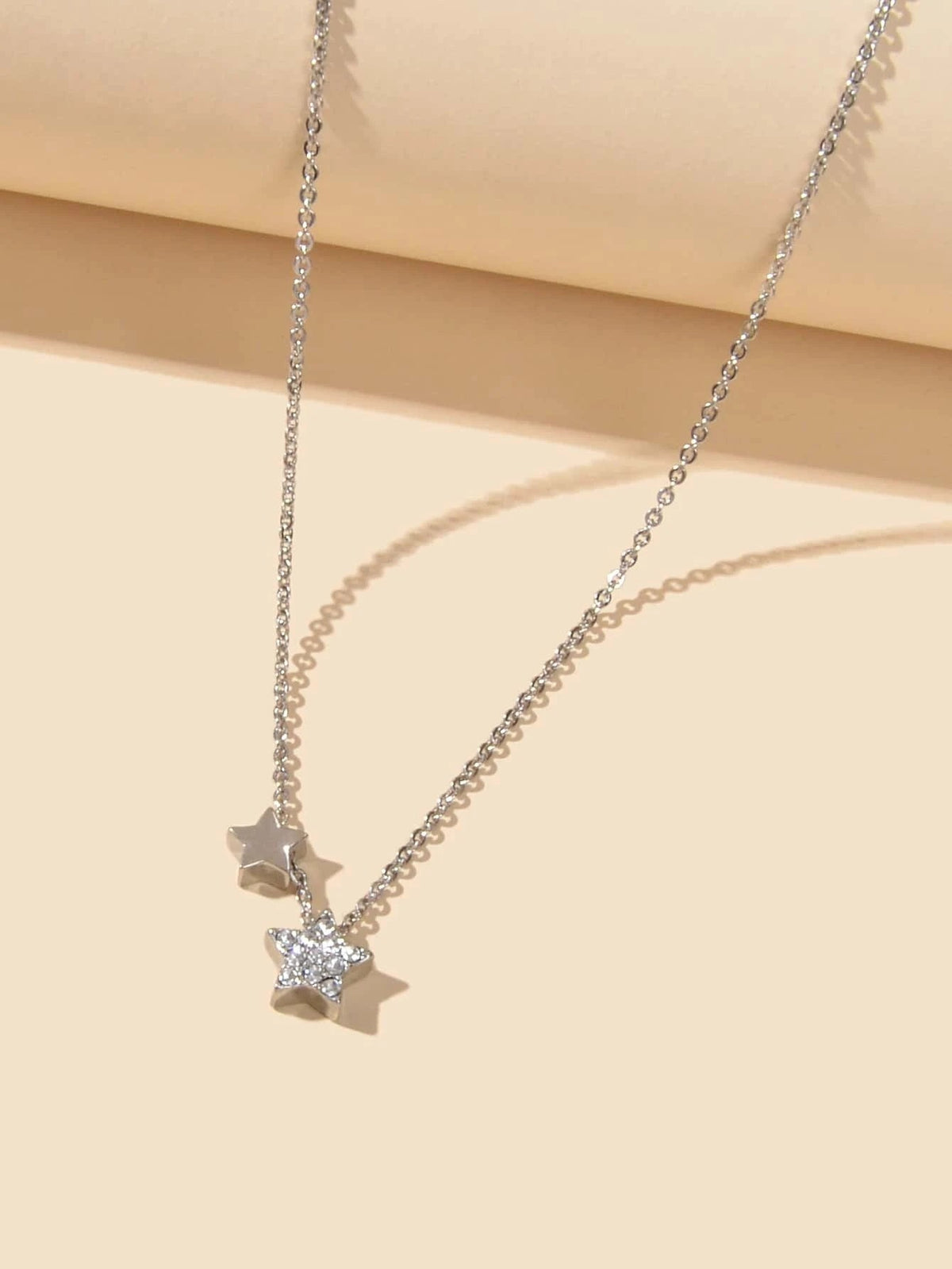 Anniversary Wedding Jewellery Silver Chain Star Pendant Necklace Nice