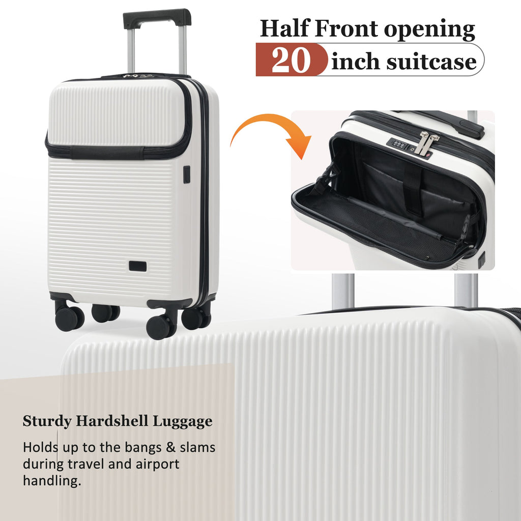 5-Piece ABS Hardshell Luggage Set with Half-Opening Cases and Double