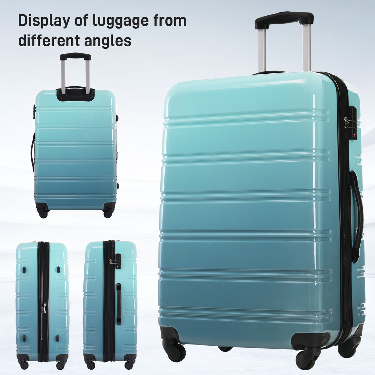 3-Piece PC Hardshell Luggage Set with TSA Lock, Spinner Wheels,
