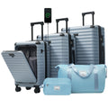 5-Piece ABS Hardshell Luggage Set with Front Opening, TSA Lock, USB