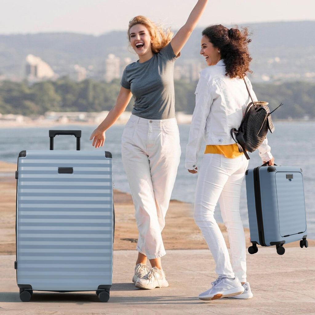 5-Piece ABS Hardshell Luggage Set with Front Opening, TSA Lock, USB