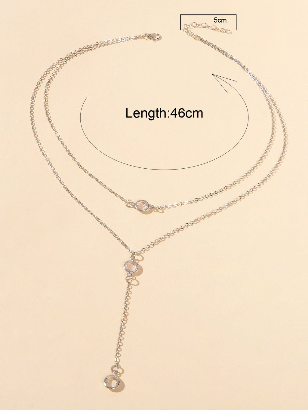 Female Gold Silver Chain Double Layered Necklace Long Chain Dangle Y