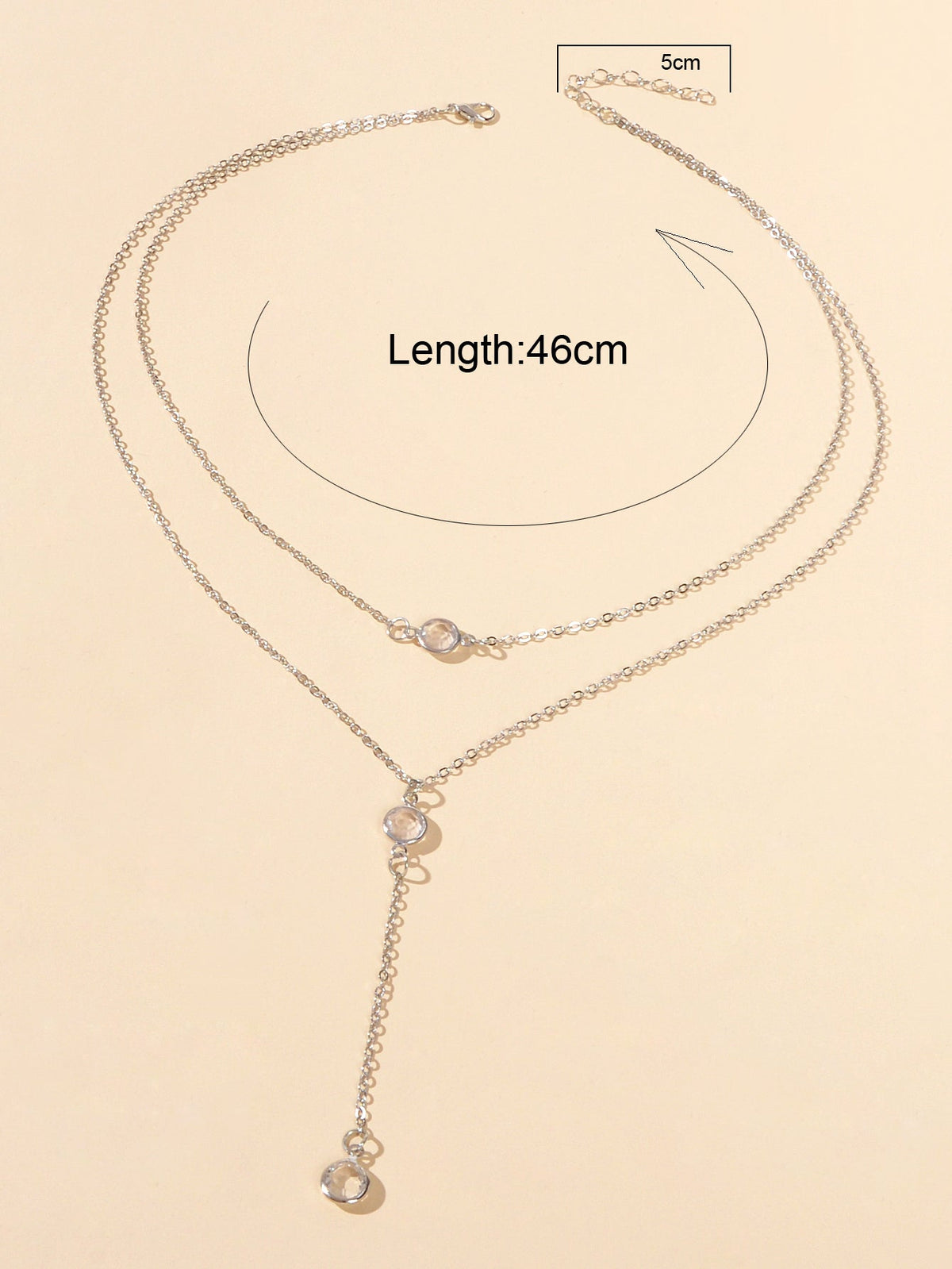 Female Gold Silver Chain Double Layered Necklace Long Chain Dangle Y